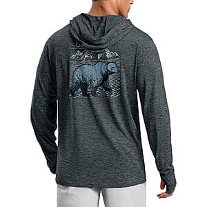Pudolla Men's UPF 50+ Lightweight Fishing & Hiking Hoodie (various) $13