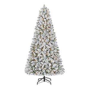 6.5' Home Accents Pre-Lit LED Festive Pine Flocked Artificial Christmas Tree $20 + Free Shipping