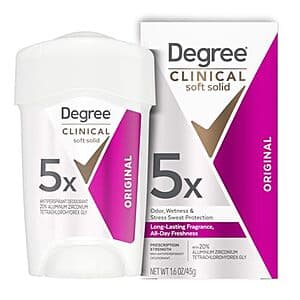 1.6-Oz Degree Clinical Strength Antiperspirant Deodorant $4.60 w/ Subscribe & Save