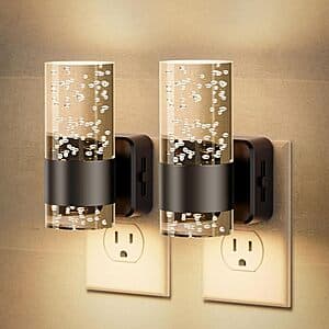 2-Pack JandCase 3000K Dimmable LED Wall Plug Night Lights w/ Sensor (Various) $15