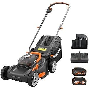 17" WORX 40V Cordless Lawn Mower w/ 2 Batteries & Charger (WG743) $159 + Free Shipping