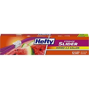 12-Count 2.5-Gallon Hefty Slider Jumbo Storage Bags 2 for $6.15 w/ Subscribe & Save