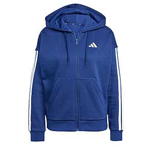 adidas Women's Essentials 3-Stripes Full-Zip Fleece Hoodie (Dark Blue / White) $14.40 + Free S&H