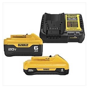 DeWalt DCB2460C 20V MAX 4 Ah + 6 Ah Battery & Charger Kit $95 + Free S/H Orders $199+