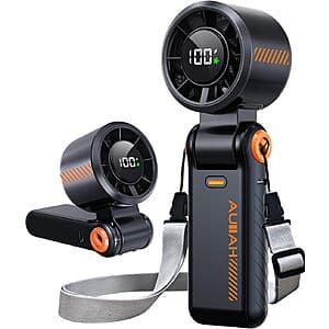 AUIIAH 3-In-1 Foldable Mini Handheld Fan (Black) $8.50