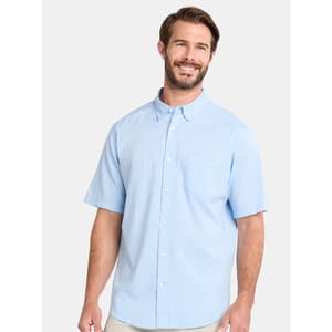 George Men's Cross Hatch Short Sleeve Button Down Shirt (Various) from $5