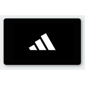 adidas eGift Card display showing $100 denomination in adidas brand colors.