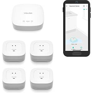 Prime Members: YoLink Smart Home Starter Kit: Hub & 4-Pack Water Leak Sensor 4 $40 + Free Shipping