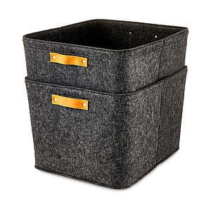 2-Pk Mainstays 15" x 11" x 7.87" Felt Storage Basket $4.80