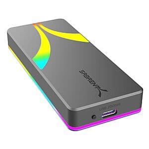 SABRENT Rocket RGB USB C 20Gbps M.2 SATA/NVMe SSD Enclosure $30 + Free Shipping