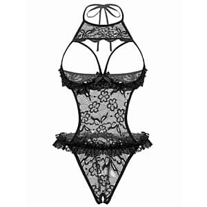 Avidlove Women's One-Piece Lace Halter Neck Bodysuit Lingerie (Various Colors) $5