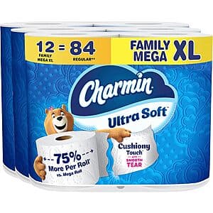 12-Ct Charmin Ultra Soft Family Mega XL Rolls Toilet Paper 2 for $33.65 w/ S&S + Free S&H