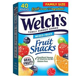 40-Count 0.8oz. Welch's Fruit Snacks Pouches (Mixed Fruit) 2 for $11.90 w/ Subscribe & Save