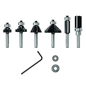 6-Piece Bosch RBS006TES Carbide-Tipped Trim and Edging Router Bit Set $27 + Free Shipping