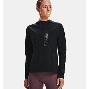Under Armour Women's UA OutRun The Storm Hooded Jacket (Black/Reflective) $35.10 + Free Shipping