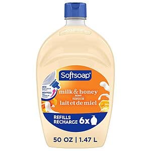 50oz. Softsoap Liquid Hand Soap Refill Bottle (Milk & Honey Scent) $4