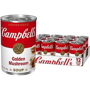 12-Pack 10.5-Oz Campbell's Condensed Soup (Golden Mushroom) $7.55 & More w/ Subscribe & Save