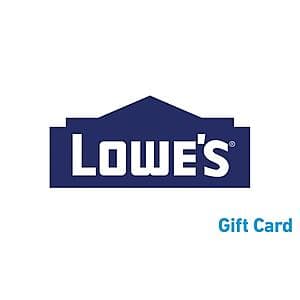 eGift Cards (Email Delivery): $50 Tractor Supply Company $42.50, $100 Lowe's $90 & Many More