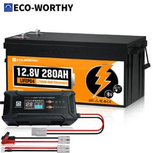 ECO-WORTHY 3584Wh 12V 280Ah Bluetooth LiFePO4 Lithium Battery + 12/24V 20A Charger $374 + Free Shipping