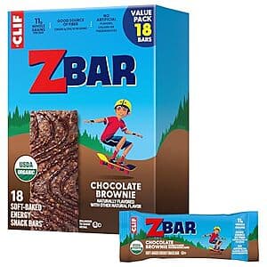 18-Pack 1.27-Oz Clif Kid ZBar Organic Soft Baked Snack Bars (Chocolate Brownie) $9.30 w/ Subscribe & Save