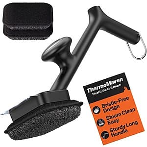 ThermoMaven Bristle-Free BBQ Grill Brush w/ 3 Replaceable Heads $20