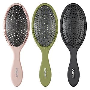 3-Pk Conair Detangler Hair Brushes for Wet or Dry Hair $8