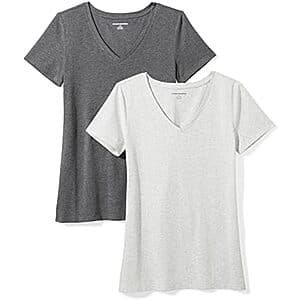 2-Pack Amazon Essentials Women's Regular-Fit Short-Sleeve Crewneck T-Shirt from $5.15