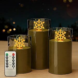 Prime: 3-pc L LOHAS LED Electronic Candle Night Lights w/ Remote (various) $10 + Free S&H
