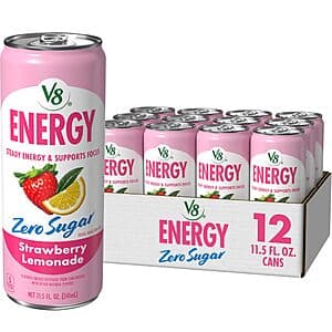 12-Pack 11.5-Oz V8 Energy Zero Sugar Strawberry Lemonade $10.45 w/ S&S