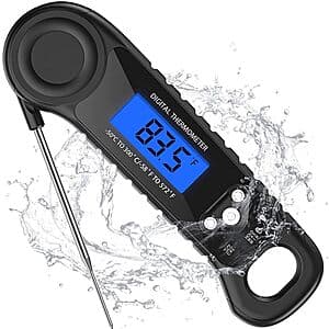 AMMZO Digital Instant Read Food/Meat Thermometer (Black) $4