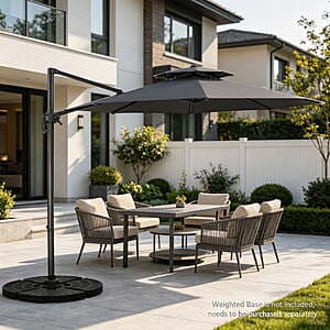 10' Ainfox Offset Cantilever Patio Umbrella w/ Cross Base & 360° Rotation & Tilt $90 + Free S&H
