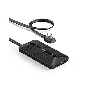 Prime Members: 5' 10-in-1 Anker Flat Plug Power Strip w/ 6 AC, 2 USB-A & 2 USB-C $20 + Free Shipping