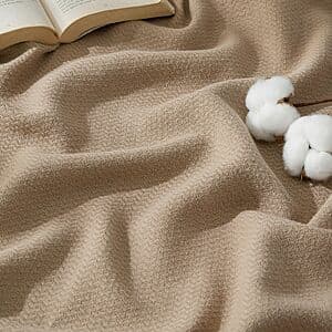50"x70" Bedsure Herringbone Weave XL Throw Blanket: Black $12.55, Light Brown $11.50