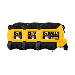 3-Pk DeWALT 16' x 1-1/8" Tape Measure w/ Integrated Finger Brake $25.50 + Free S&H w/ Prime