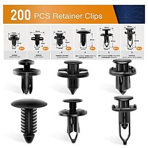 200-Count GOOACC Universal Plastic Fender Rivet Auto Clips $6.55