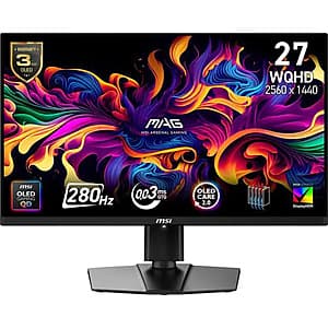 27" MSI MAG 271QP QD-OLED X28 QHD 280Hz 0.03ms FreeSync Gaming Monitor $400 + Free Shipping