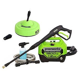 Greenworks 1900 PSI 1.2 GPM Electric Pressure Washer Combo Kit $100 + Free Shipping
