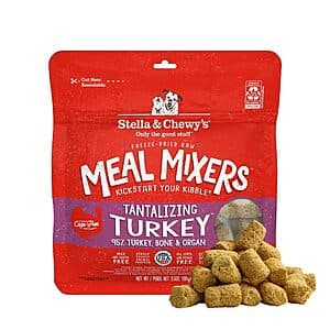 3.5-Oz Stella & Chewy's Freeze-Dried Raw Meal Mixers Dog Food Topper (Turkey) $6.40 w/ S&S