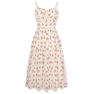 Belle Poque Women's Floral Sweetheart Midi A-Line Dress (Various) $10