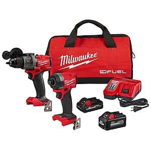 Today only - Milwaukee M18 hammer drill/impact driver with high output batteries kit - $254 with promotion