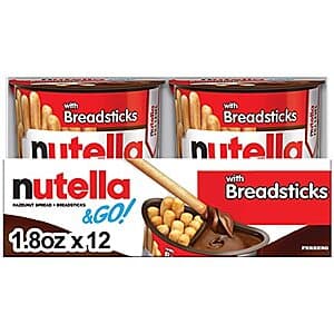 Select Accounts: 12-Pk 1.8-Oz Nutella & Go! Hazelnut Spread w/ Cocoa + Breadsticks $8.15 w/ Subscribe & Save