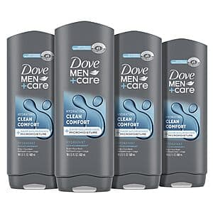 Prime Members: 4-Pack 18-Oz Dove MEN + CARE Body & Face Wash (Clean Comfort) $6.80 w/ Subscribe & Save + Free S/H