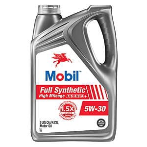 5-Quart Mobil Full Synthetic High Mileage or Full Synthetic Motor Oil (5W-30) $20