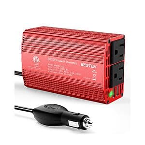 300W BESTEK Car Power Inverter DC 12V to AC 110V w/ 2 AC & Dual USB Ports $19.45