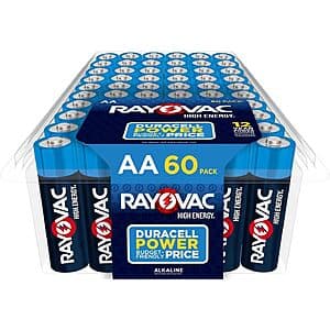 Select Accts: 60-Ct Rayovac AA High Energy Alkaline Batteries $9.65 w/ S&S
