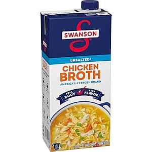 32-Oz Swanson 100% Natural Unsalted Chicken Broth $1.35 w/ Subscribe & Save