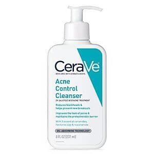 8oz CeraVe Acne Control Cleanser w/ 2% Salicylic Acid $8.75 w/ Subscribe & Save & More