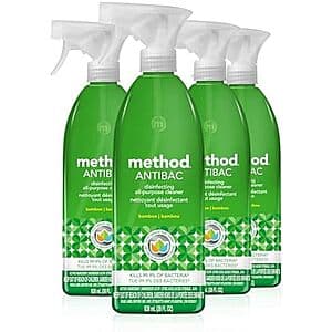 4-Pack 28-Oz Method Antibacterial All-Purpose Cleaner Spray (Bamboo) $11.45 w/ Subscribe & Save