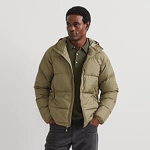 Eddie Bauer Men's Super Down Hooded Jacket (Antique Pine or Peat) $47.50 + Free S&H on $75+
