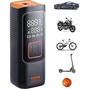 VEVOR Tire Inflator Portable Air Compressor w/ 7800mAh Rechargeable Battery $19